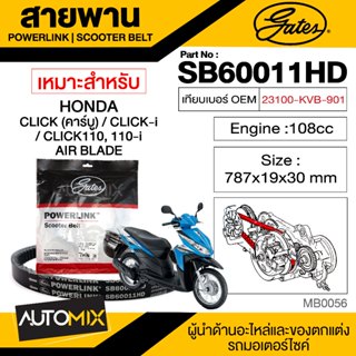 สายพาน HONDA CLICK คาร์บู / 110 / 110i / Air blade POWERLINK SCOOTER BELT สายพานมอเตอร์ไซค์ อะไหล่มอไซค์ มอเตอร์ไซค์