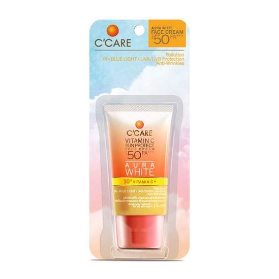 C'CARE Vitamin C Sun Protect Face Cream SPF50 PA+++ 15 ml Shopee Thailand