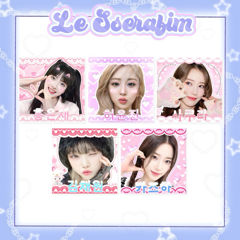 sticker le sserafim 💝 มี 2ขนาด (1.5/2นิ้ว) คละลายได้ | Shopee Thailand