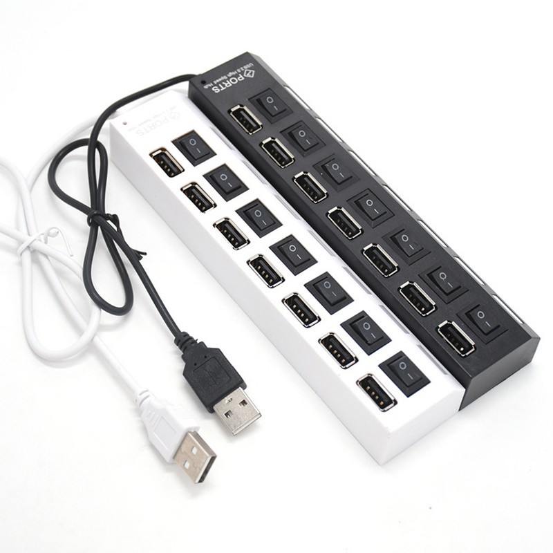 ตัวเพิ่มช่องUSB 7ช่อง 2.0 HUB Combo Splitter 4 / 7 Port USB Switch High ...