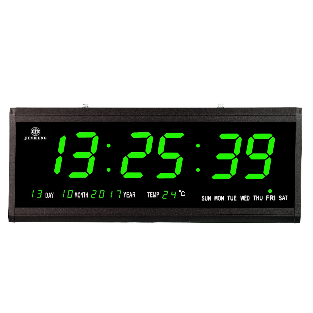 นาฬิกาดิจิตอลled-นาฬิกาติดผนัง-นาฬิกาledขนาด-48x19x5cm-รุ่น-hb-4819-สีเขียว-ยี่ห้อjinheng-ราคาส่ง