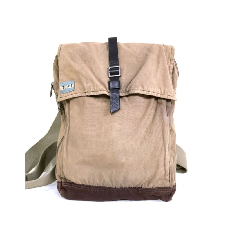 Toms กระเป๋าเป้ หนังแท้ มือสอง วินเทจยุโรป อเมริกา ของวินเทจ canvas ...