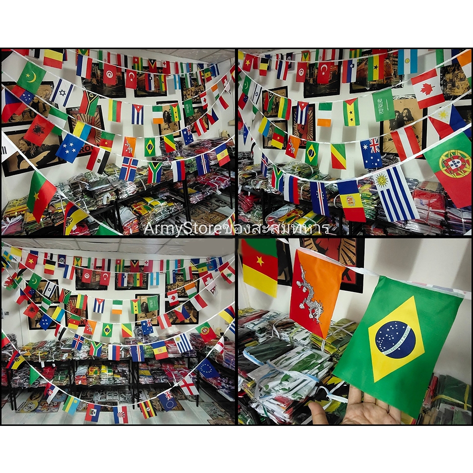 ธงราว-แขวนนานาชาติ-100-ประเทศทั่วโลก-คละชาติได้-เลือกชาติเองได้-flag-pole-100-country-พร้อมส่งร้านคนไทย