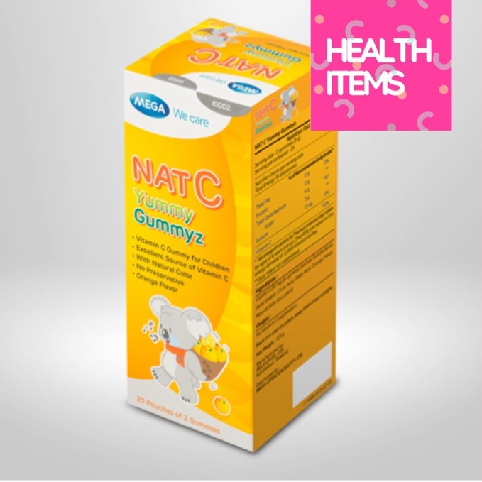 ภาพหน้าปกสินค้า((หมดอายุ4/2024)) Mega Nat C Yummy gummy แนท-ซี ยัมมี กัมมีซ วิตามินซี แบบเจลลี่ สำหรับเด็กที่ต้องการวิตามินซี