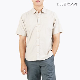 ELLE HOMME | เสื้อเชิ้ตแขนสั้น คอปกเชิ้ต  ทรง Oversize ใส่ได้หลากหลายโอกาส ทั้งทำงานและลำลอง | W8B674