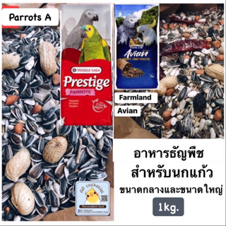 Parrot A &amp; Avain Parrots ธัญพืชสำหรับนกแก้วขนาดใหญ่แลพกลาง แพ็คถุง1kg