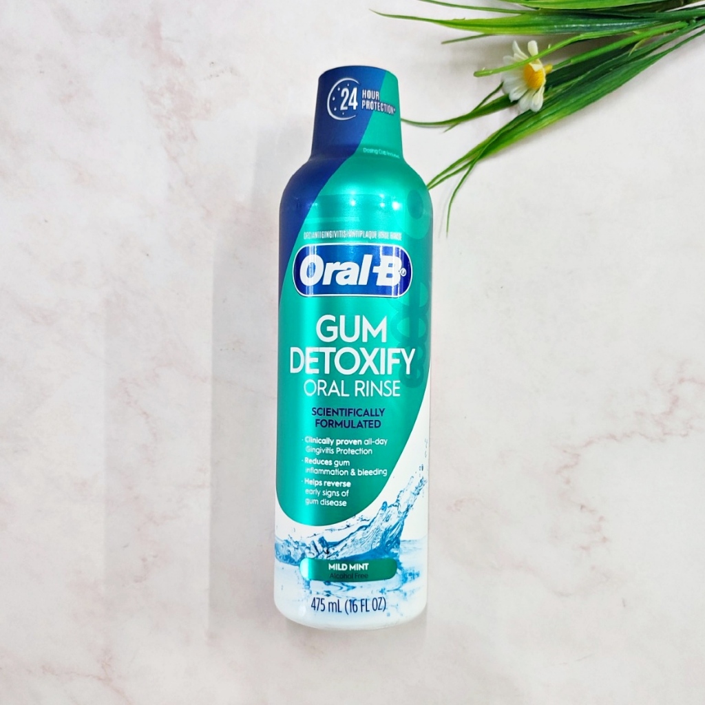 [OralB®] Gum Detoxify Oral Rinse Mild Mint 475 ml ออรัลบี น้ำยาบ้วนปาก