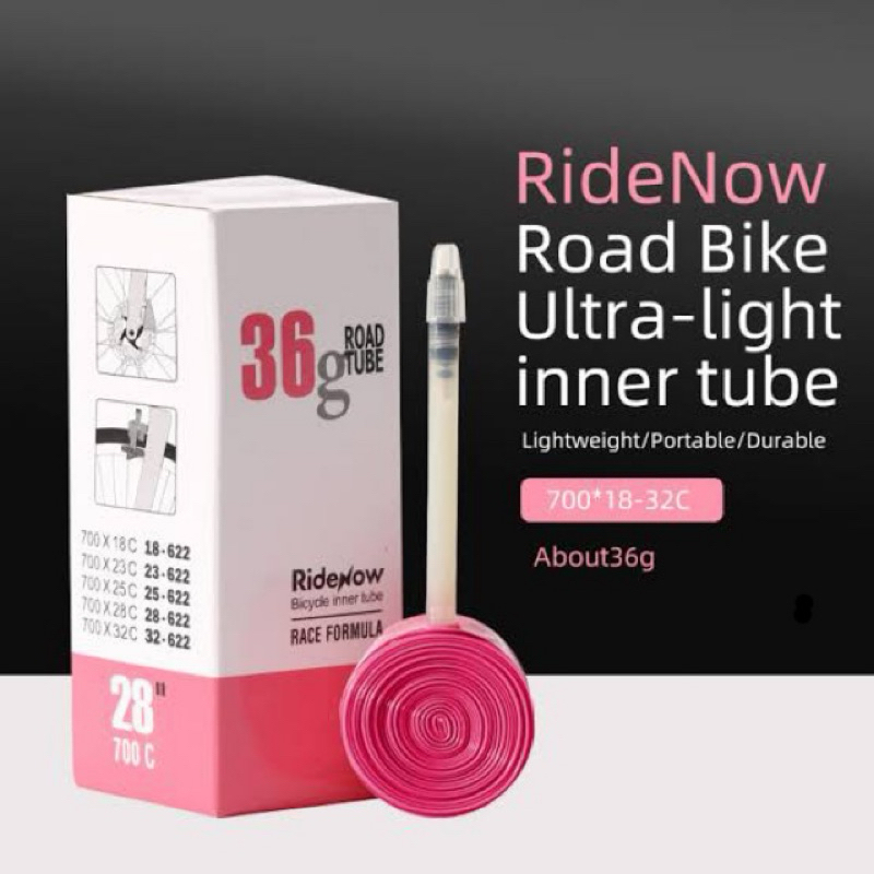 ยางในเสือหมอบ RideNow เบา ยางในชมพู lightweight 36g | Shopee Thailand