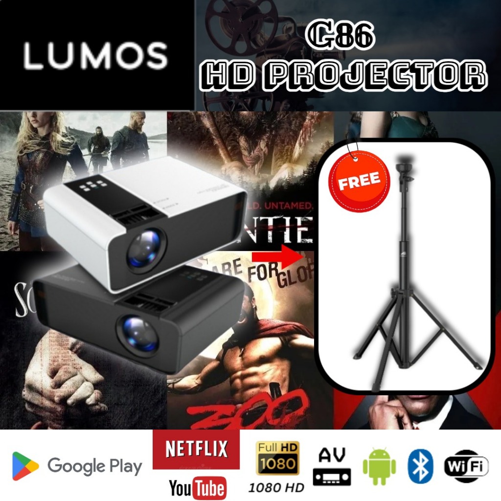 ราคาและรีวิว12.12มินิ โปรเจคเตอร์ G86 HD Mini Projector LED Video Home Cinema 3D รองรับ HDMI/AV/VGA/USB/TFรับประกัน 5 ปี