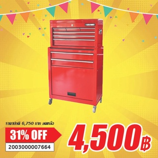 SALE ชุดกล่องและตู้เครื่องมือช่าง สีแดง ยกแยกออกจากกันได้ (Tool Chest Set Red TCS766)