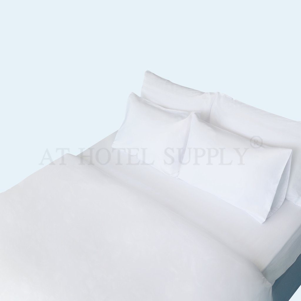 athotelsupply-ผ้าปูที่นอน-สีขาวเรียบ-แบบรัดมุม-ผ้าc300-ขนาด-42-x78-x10-นิ้ว-106-200-25-ซม-3-5-ฟุต-เกรดโรงแรม-1-ผืน