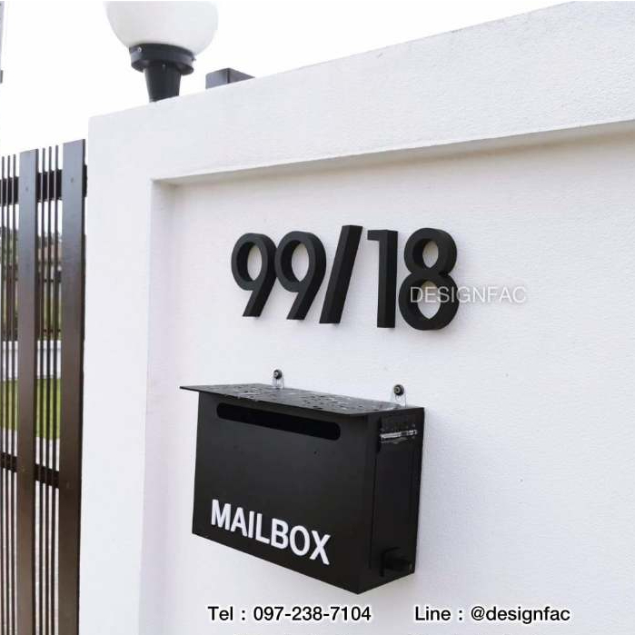 ตู้จดหมายอะคริลิคสีดำด้านใส่อักษร-mailbox-ตู้ไปรษณีย์-ตู้จดหมายโมเดิร์น-ตู้จดหมายมินิมอล-designfac