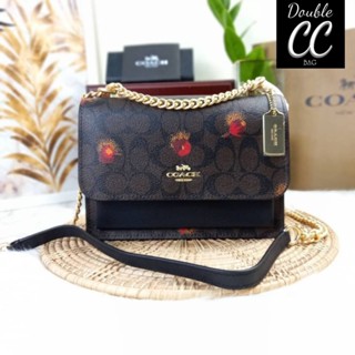 (แท้ 💯%‼ from Factory) KLARE CROSSBODY IN SIGNATURE CANVAS WITH POP FLORAL PRINT (C5797)