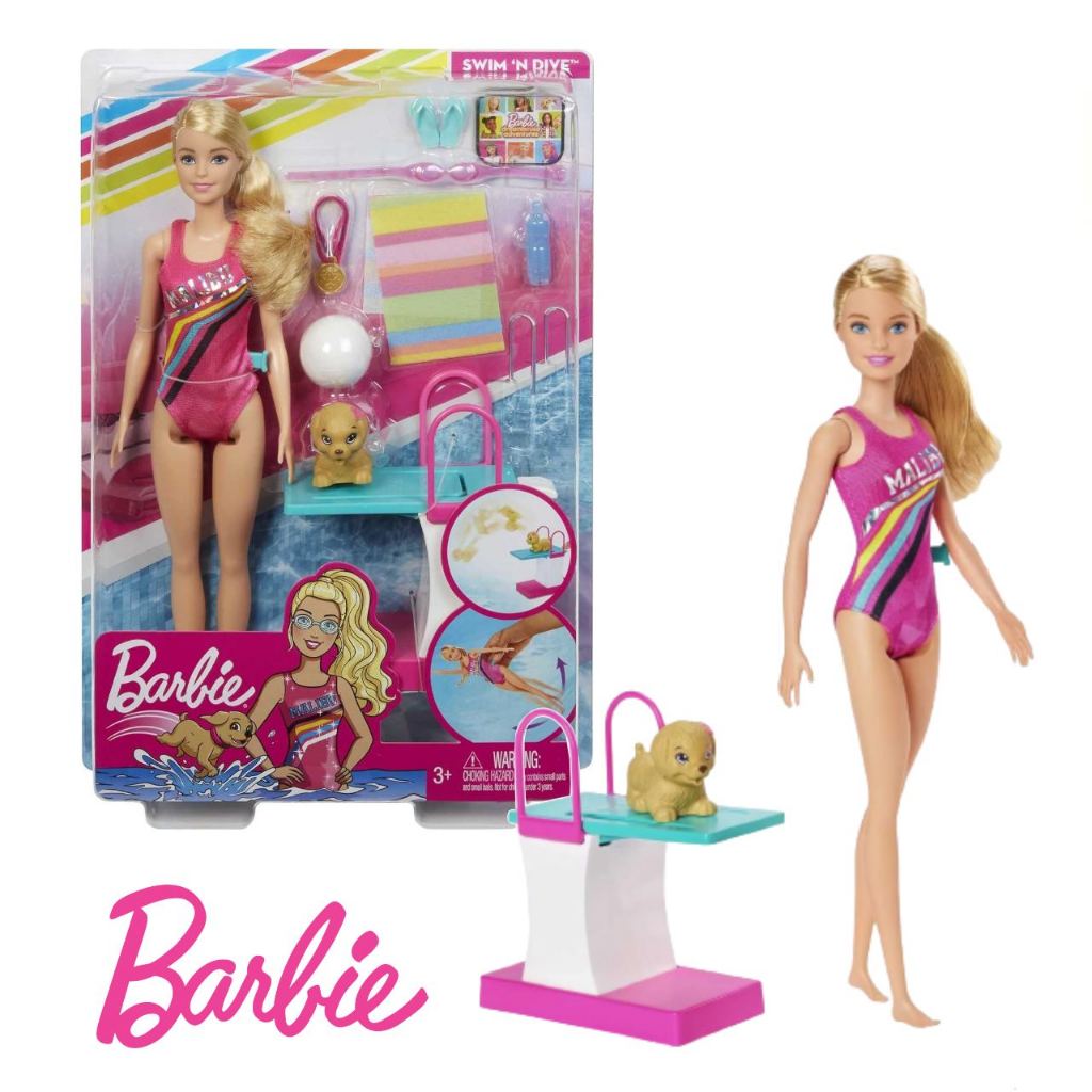 ล้างสต๊อก) BARBIE SWIM 'N DIVE ตุ๊กตา บาร์บี้ ชุดนักว่ายน้ำ