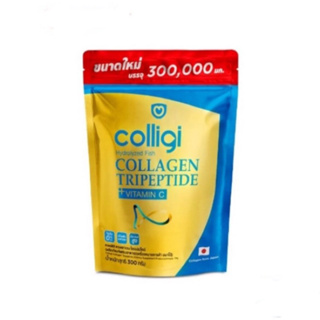 สินค้า (ขนาดใหม่แบบถุง) Colligi Collagen Tripeptide คอลลาเจน คอลลิจิ (300 กรัม x 1 ถุง)