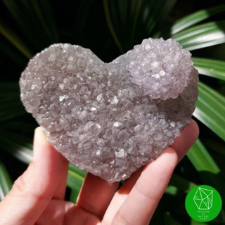 ผลึกพุ่มอาเกตทรงหัวใจ(Agate Drusy Quartz Cluster/Agate Geode Heart)