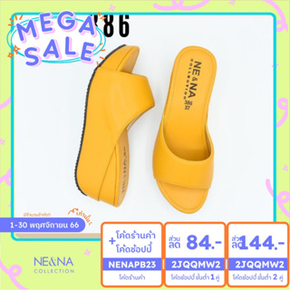 สินค้า รองเท้าเเฟชั่นผู้หญิงเเบบเเตะสวมส้นตัน No. 386  NE&NA Collection Shoes