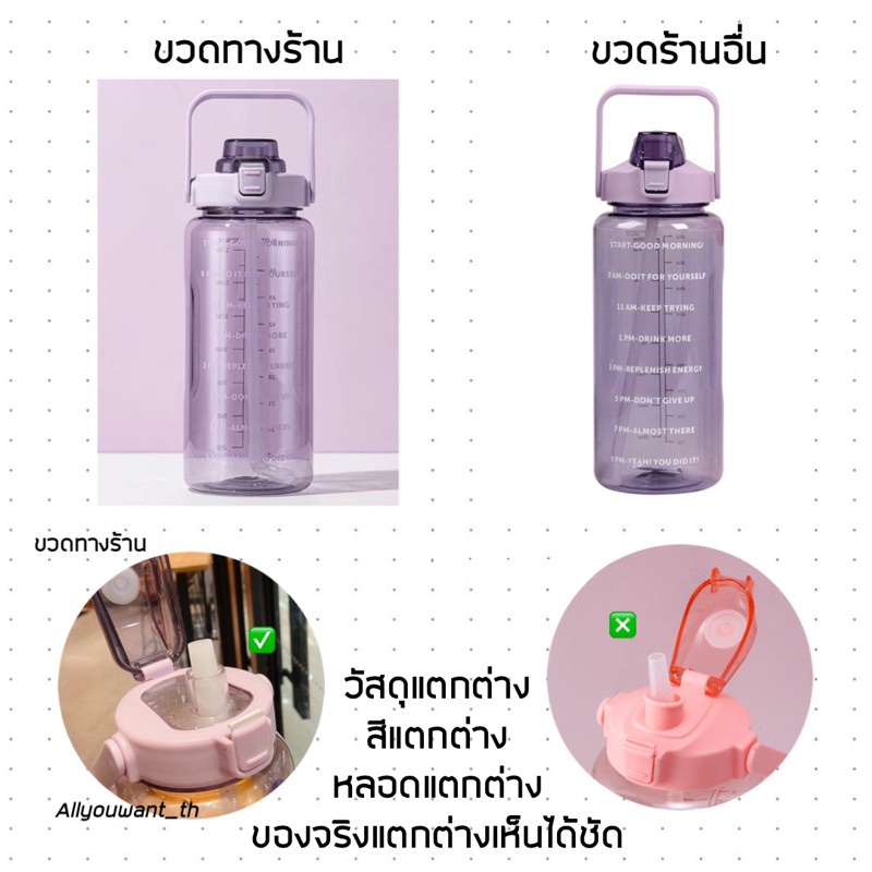 พร้อมส่ง ขวดน้ำพกพา 2ลิตร 3ลิตร 3.8ลิตร กระบอกน้ำ 2ลิตร (ฟรีสติกเกอร์ 2 แผ่น) ขวดน้ำบอกเวลา