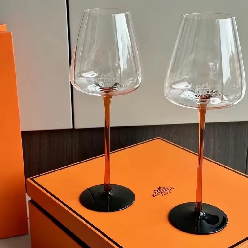 Hermes Light luxury wine glass set Crystal glass Burgundy wine glass