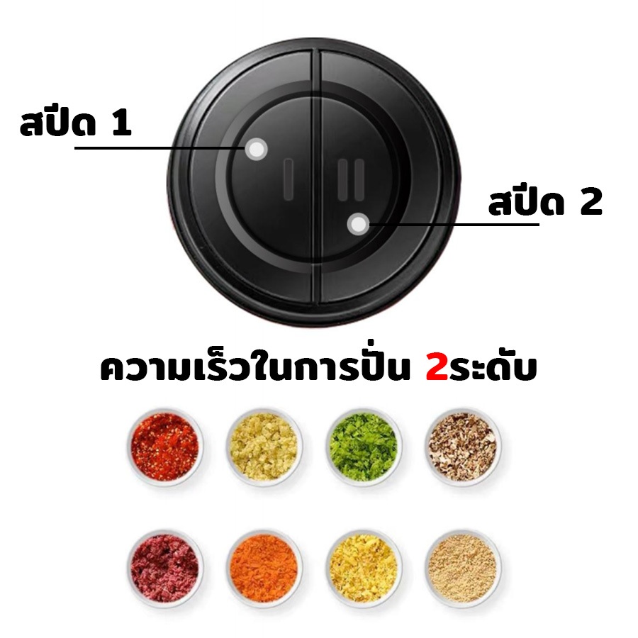 KK เครื่องปั่น ปั่นพริก ไฟฟ้า 4ใบมีด เครื่องปั่นบดเนื้อ ปั่นอเนกประสงค์ - 5