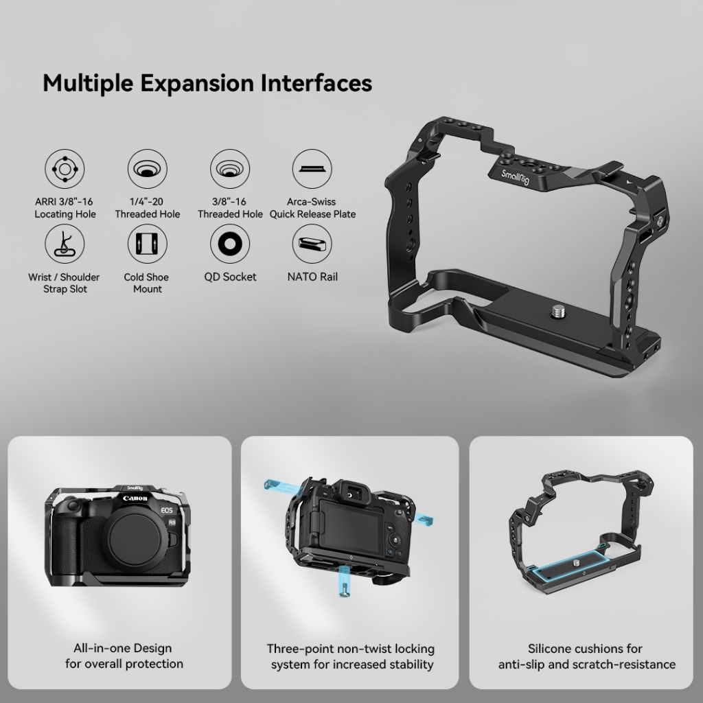 SmallRig Canon EOS R8 & R50 Camera Expansion Frame, L-Plate, Vlog ...