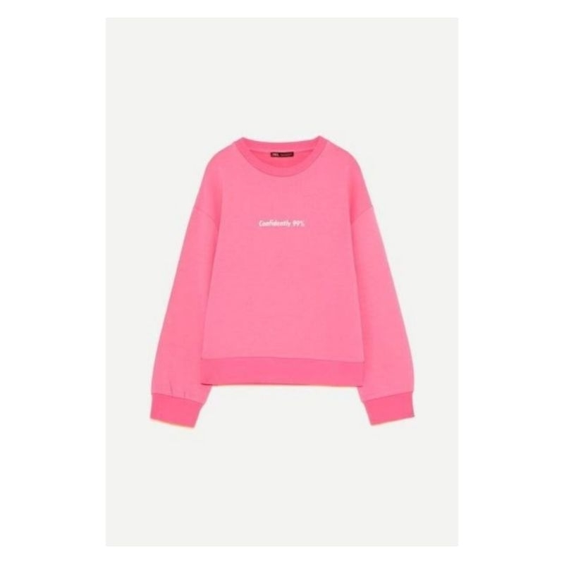 สเวตเตอร์ ZARA SWEATSHIRT with front slogan (used สภาพดี) Shopee Thailand