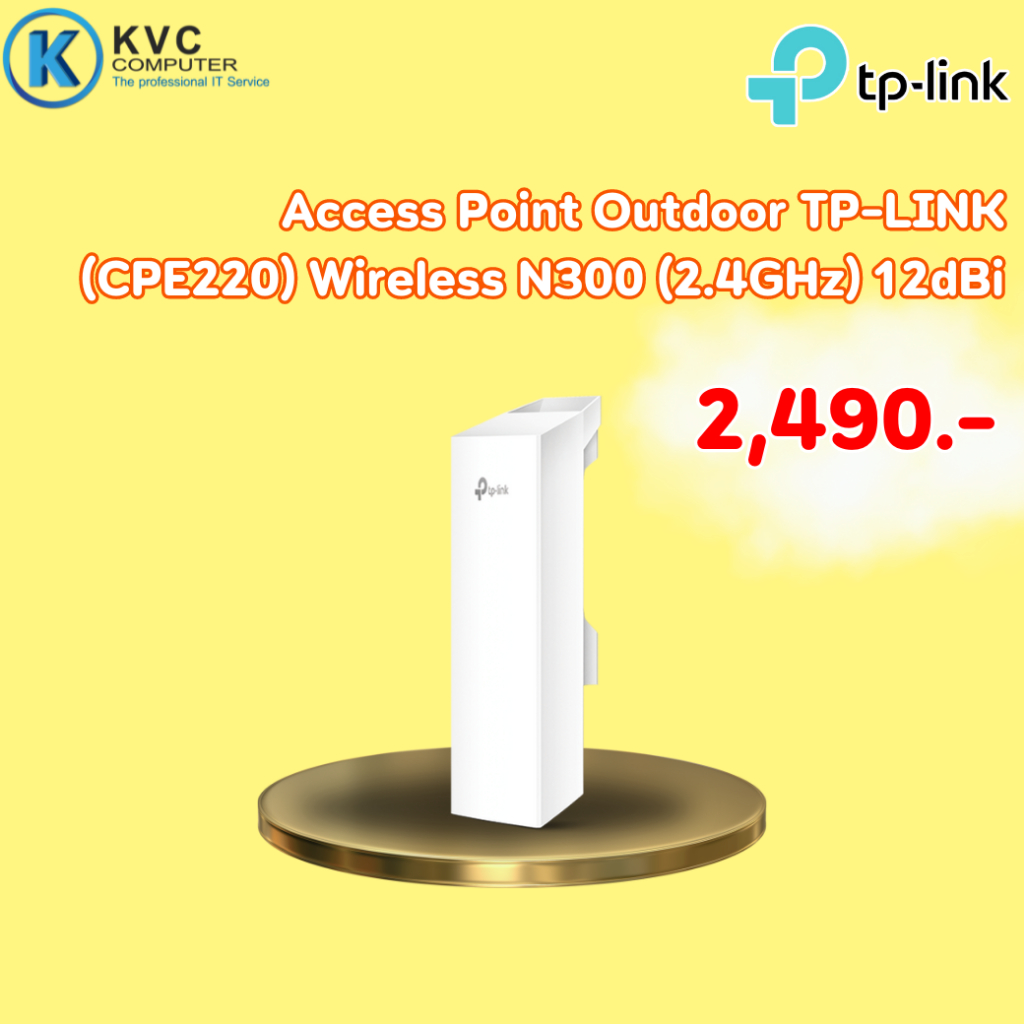 TP-Link Outdoor WiFi 2.4GHz 300Mbps 12dBi Outdoor CPE รุ่น CPE220 ...