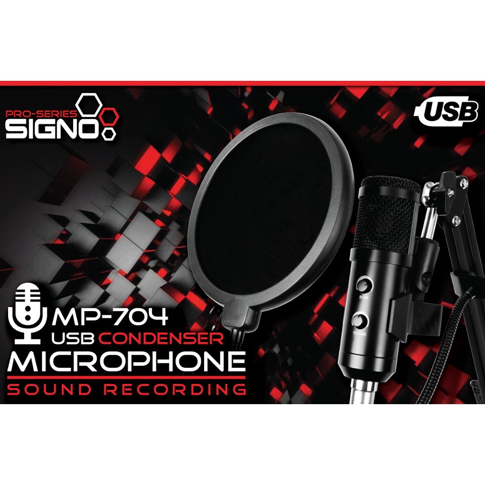 SIGNO ไมค์คอนเดนเซอร์ USB Condenser Microphone Sound Recording รุ่น MP