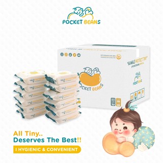 POCKET BEANS - ทิชชู่เปียกสูตรน้ำเกลือ แพ็ค 80 แผ่น (พอคเก็ต บีนส์ ...