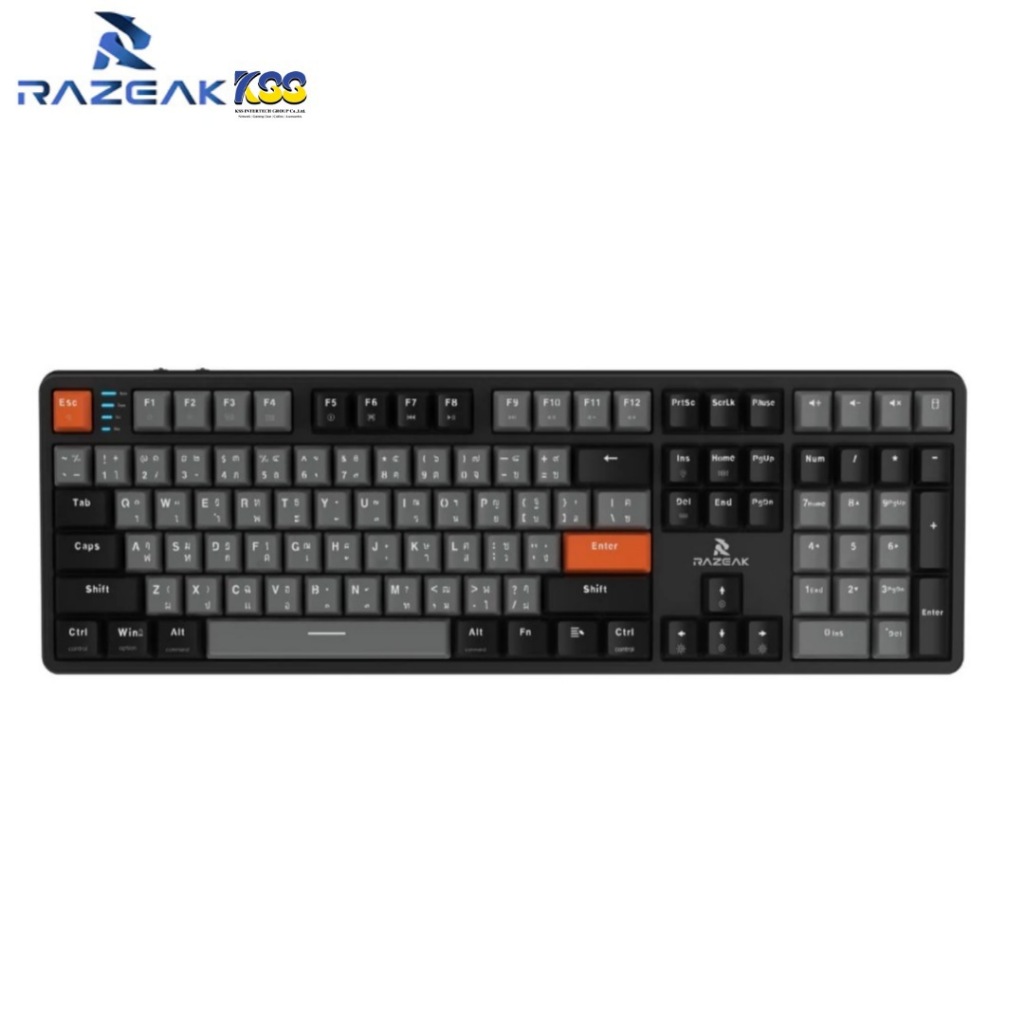 KEYBOARD RAZEAK K1 MECHANICAL FULL RGB BLACK-WHITE (BLUE-RED SWITCH ...