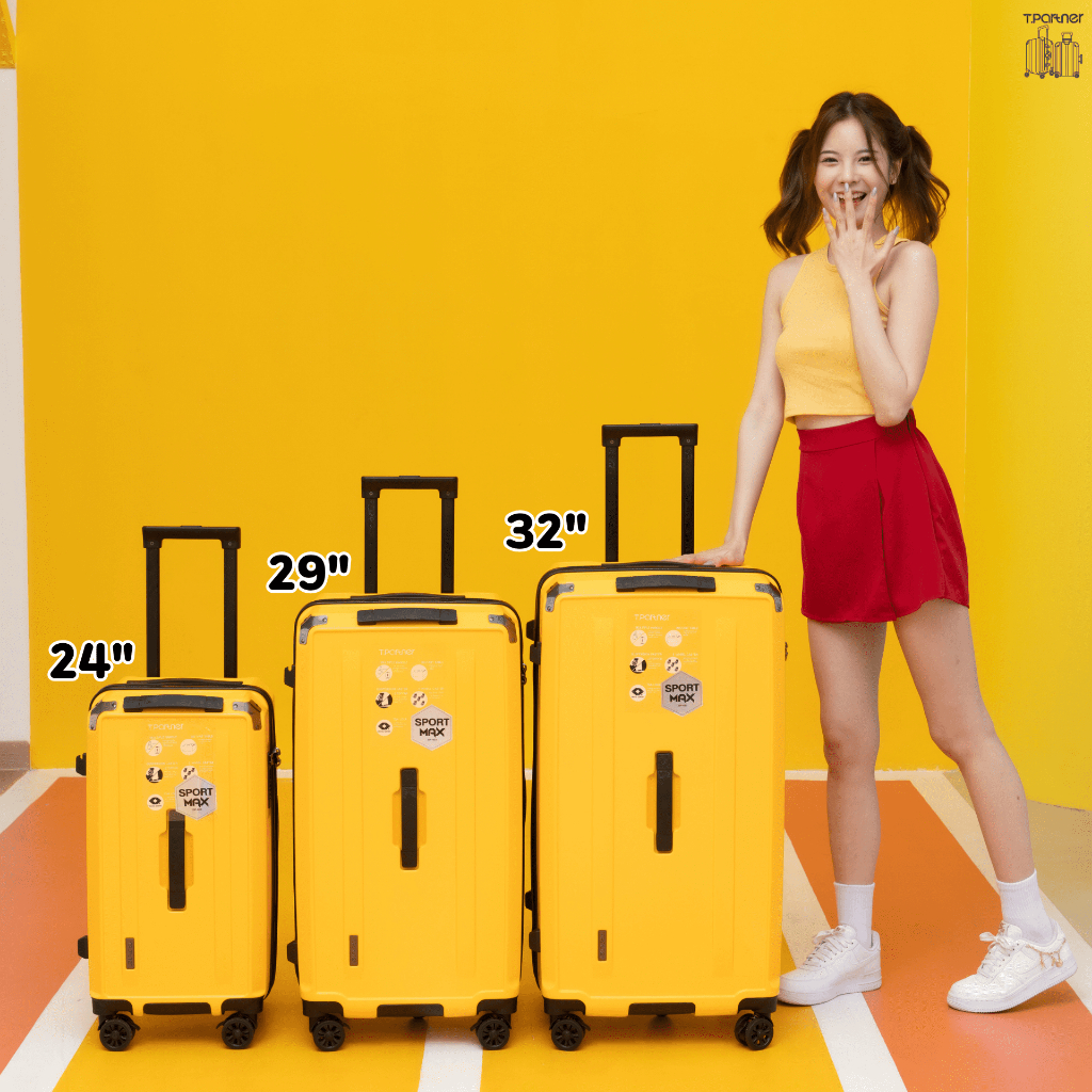 Tpartner รุ่น Sport Max กระเป๋าเดินทางทรงถัง PC100% 5 ล้อสปริงโช้ค ดีไซน์สปอร์ต จุเยอะพิเศษ