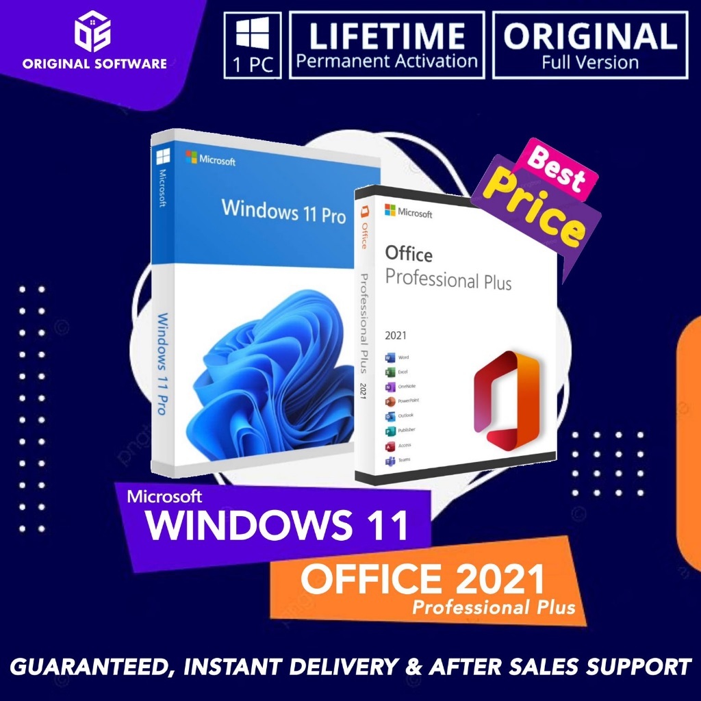 License Key Windows 10 / 11 Pro Office 2021 2019 Pro Plus Activation