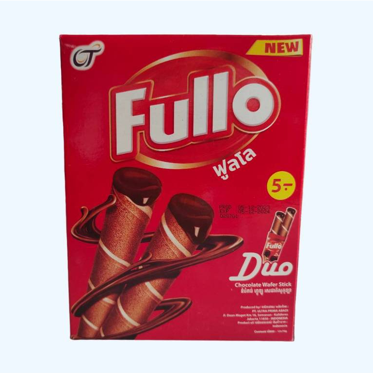 Fullo Duo ช็อคโกแลตเวเฟอร์ สติ๊ก ฟลูโล เวเฟอร์สติ๊กสอดไส้ช็อกโกแลต 16 ...