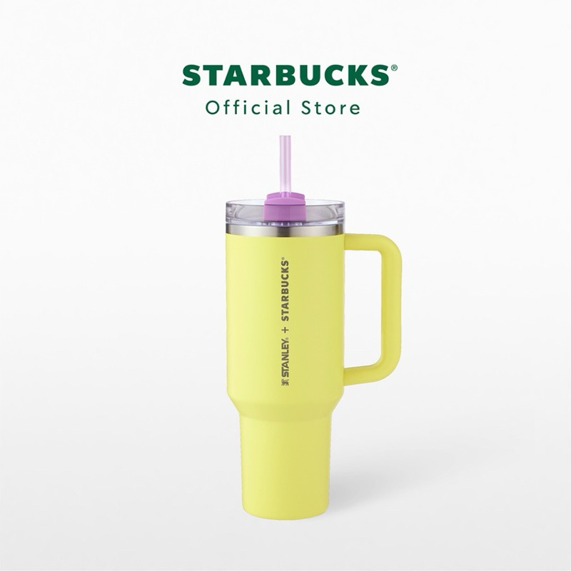 Starbucks Stainless Steel STANLEY Lime Purple Cold Cup 40oz. ทัมเบลอร์
