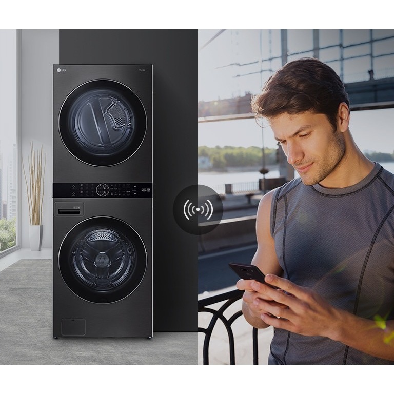 LG WASH TOWER เครื่องซักผ้า 21 กก. เครื่องอบผ้า 16 กก. พร้อม Smart WI ...