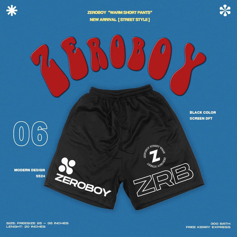 ZEROBOY - Warm Short Pants กางเกงวอร์มขาสั้นรุ่นใหม่ กางเกงขาสั้นผู้ชายเอวยางยืด https://wayoza.com