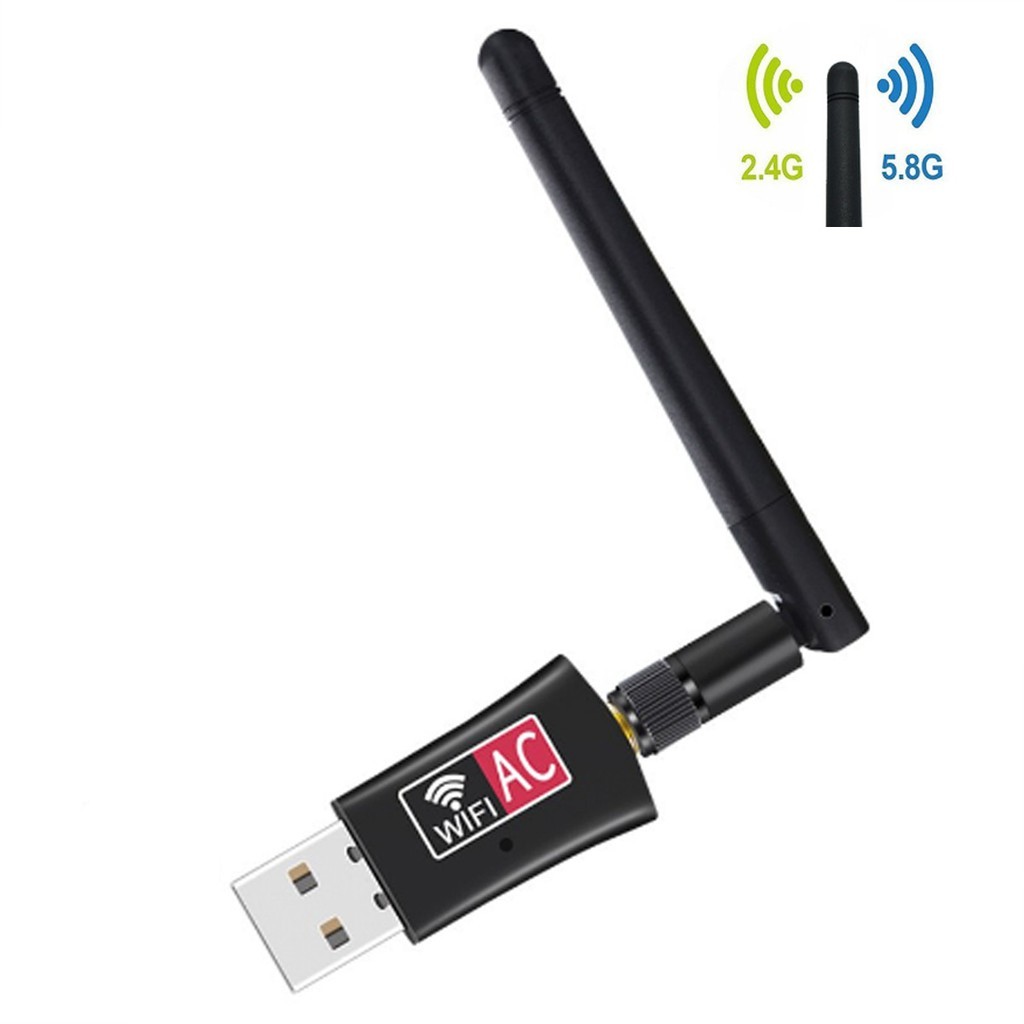 (พร้อมส่ง) USB Adapter Dual-band Wireless Wifi AC 600Mbps 2.4GHz 5GHz ...