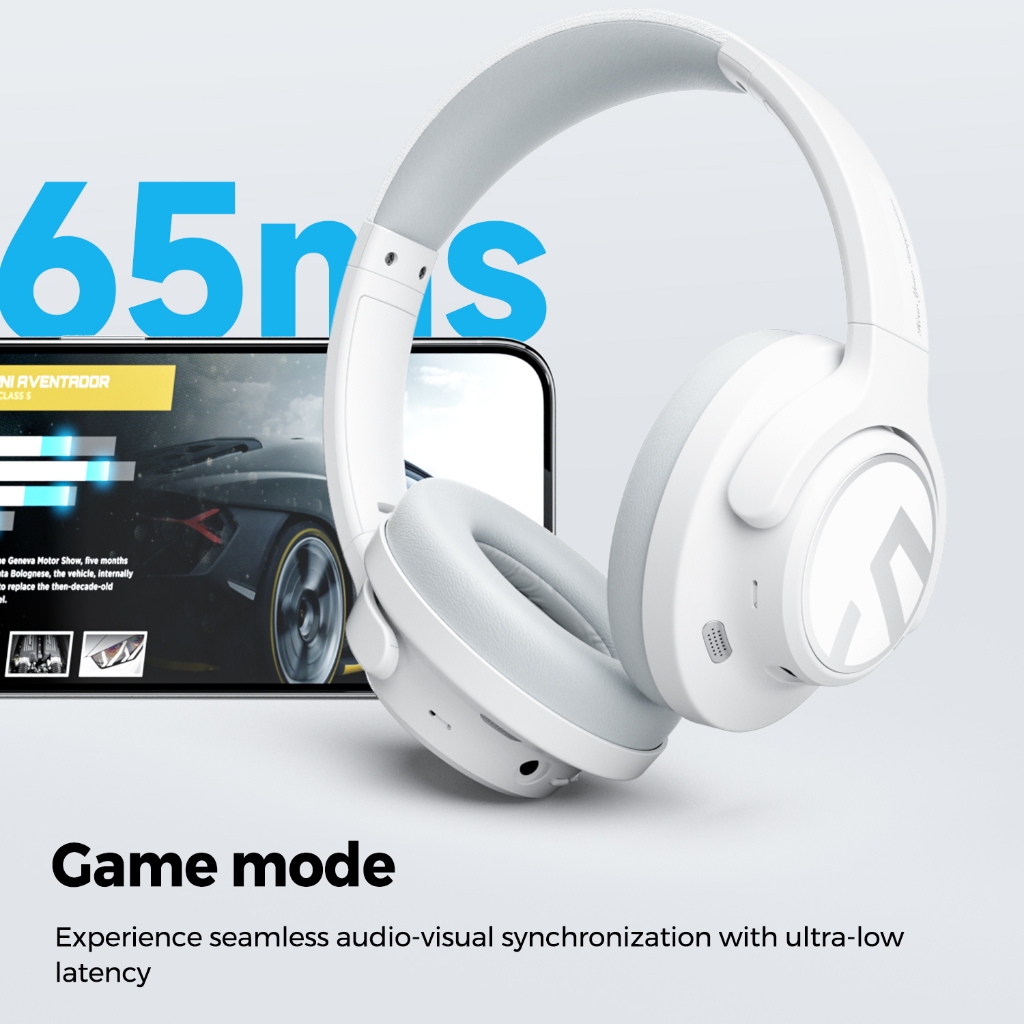 SoundPEATS SPACE หูฟังครอบหู Bluetooth 5.3 Headphones รองรับ Hi-res มี Hybrid ANC ใช้ได้นาน 123 ชม. Game mode