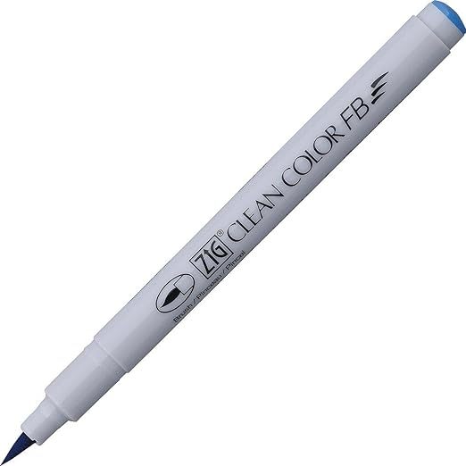 Kuretake Zig Clean Color Real Brush – Pennello Evidenzatore Grigio 0.8mm Per Acquerello E Manga