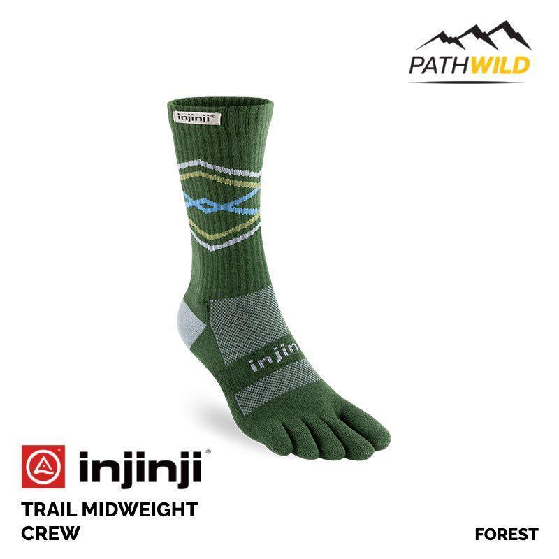 Injinji Run Midweight Mini-Crew Xtralife Black/Grey IS203230-BLG sokken online bestellen bij Outdoor & Travel