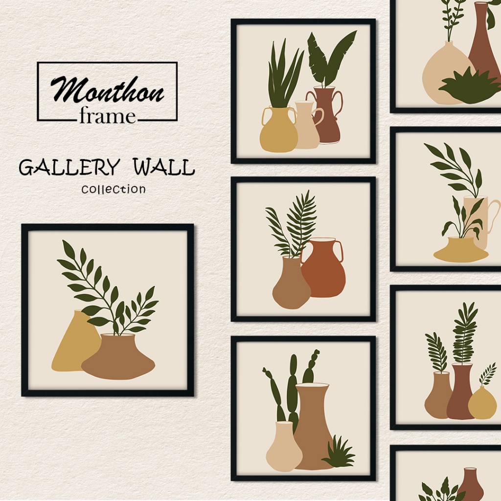 MONTHONFRAME ภาพติดผนังแต่งบ้าน ภาพแต่งห้อง ภาพวาดตกแต่งผนัง ขนาด 12 x ...