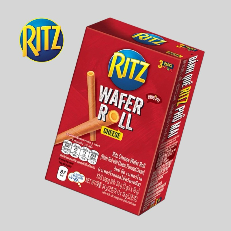 Ritz Cheese Wafer Roll ริทซ์ เวเฟอร์โรล สอดไส้ครีมรสชีส 54 กรัม ...
