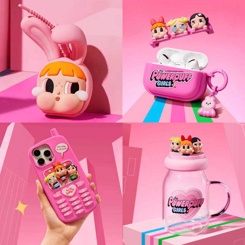 POPMART crybaby airpods proケース powerpuff CRYBABY × Powerpuff Girls Series-Earphone Bag for Airpods
