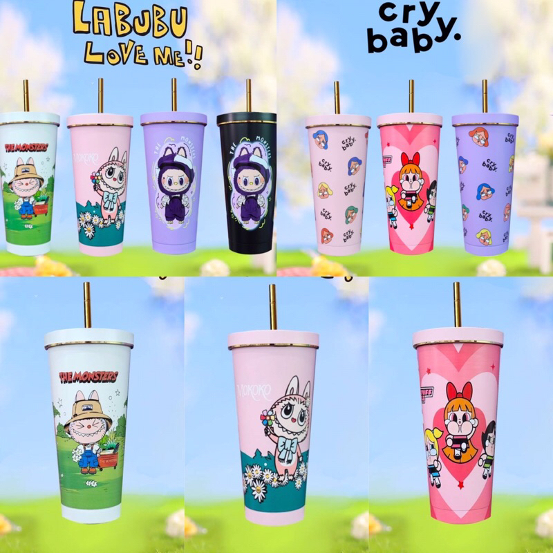 แก้วเก็บอุณหภูมิ Labubu 750ml (แถมหลอดในเซ็ท) | Shopee Thailand