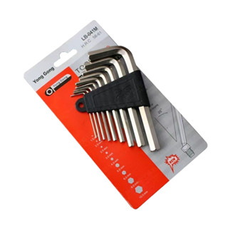 [ซื้อครบ 30.- ลดค่าส่ง 80.-] ชุดประแจหกเหลื่ยม ขนาดเล็ก แบบ มม นิ้ว 9ตัว กุญแจหกเหลี่ยม