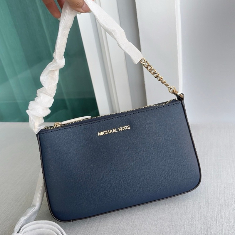 MK JET SET TRAVEL MEDIUM ZIP POUCHETTE CROSSBODY BAG