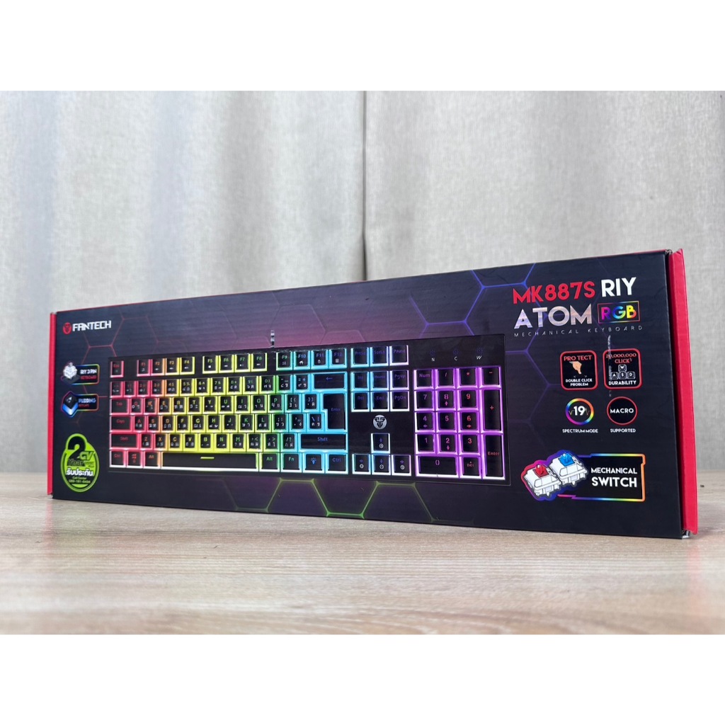 คีย์บอร์ด (KEYBOARD) FANTECH ATOM RGB RIY MK887S (BLACK) (RED SWITCH ...