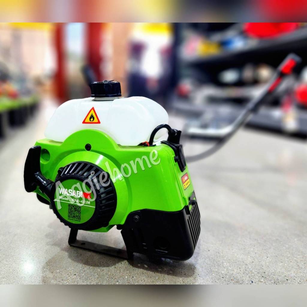 WASABI เครื่องตัดหญ้า สะพายบ่า 2 จังหวะ รุ่น WAB-411M กำลังเครื่องยนต์ (1.4Kw / 2HP) ตัดหญ้า เครื่องตัดหญ้า https://wayoza.com