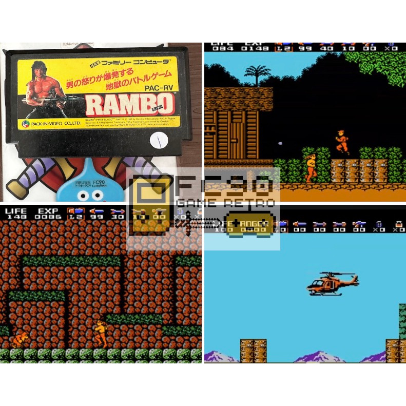 ตลับเกมแรมโบ้ Rambo [FC] ตลับมือสอง สำหรับนักสะสมเกมเก่ายุค90 ฟามิคอม ...