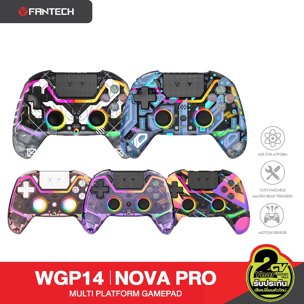 FANTECH NOVA PRO WGP14 V2 Joystick จอยเกมมิ่งไร้สาย BT รองรับ PC/Steam, Switch, PS3, PS4